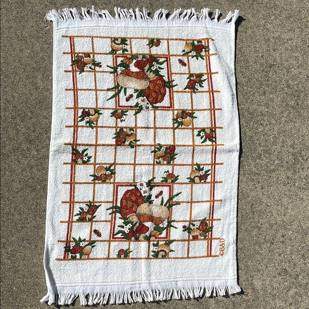 Vintage Mushroom Hand Towel